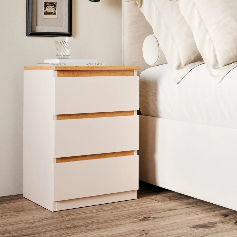 Mesa de Cabeceira 3 Gavetas Quarto Classic Várias Cores