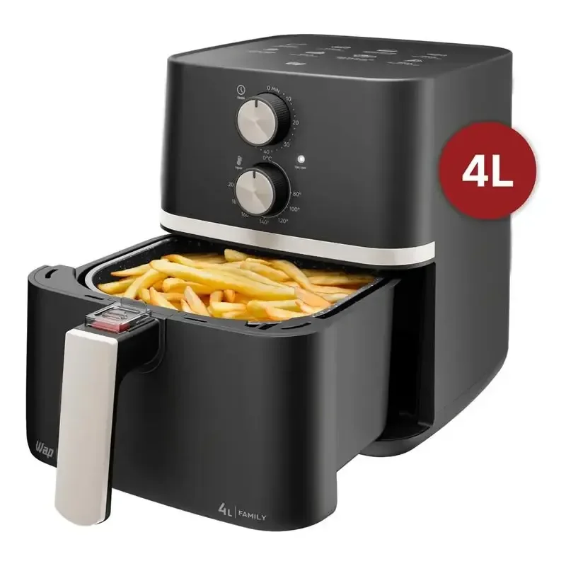 Fritadeira Elétrica Wap Air Fryer Family 4l Antiaderente E Com Desligamento Automático 1500w Preto, Cinza E Champagne 220v