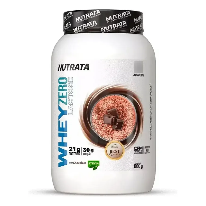 Whey Zero Lactose Pote 900g Chocolate Nutrata