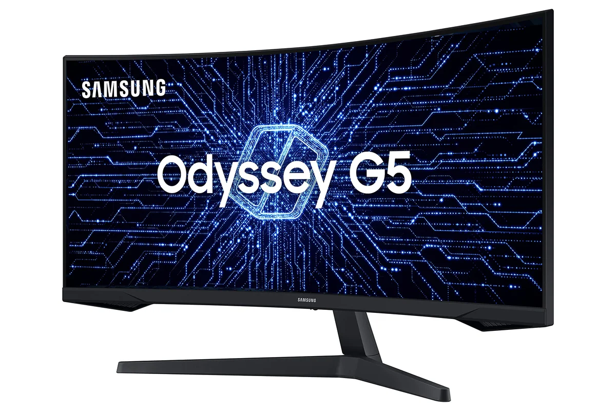 Samsung ‎C34G55TWWL Odyssey 34' - Monitor Gamer Curvo, WQHD, 165Hz, 1ms, tela ultrawide, HDMI, Display Port, Freesync Premium, preto, série G5