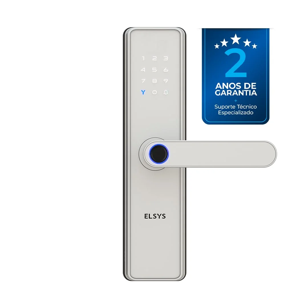 Fechadura Digital de Embutir Wi-Fi com Biometria, Elsys, Blues, Prata - Abertura via Biometria, Senha Numérica e Aplicativo